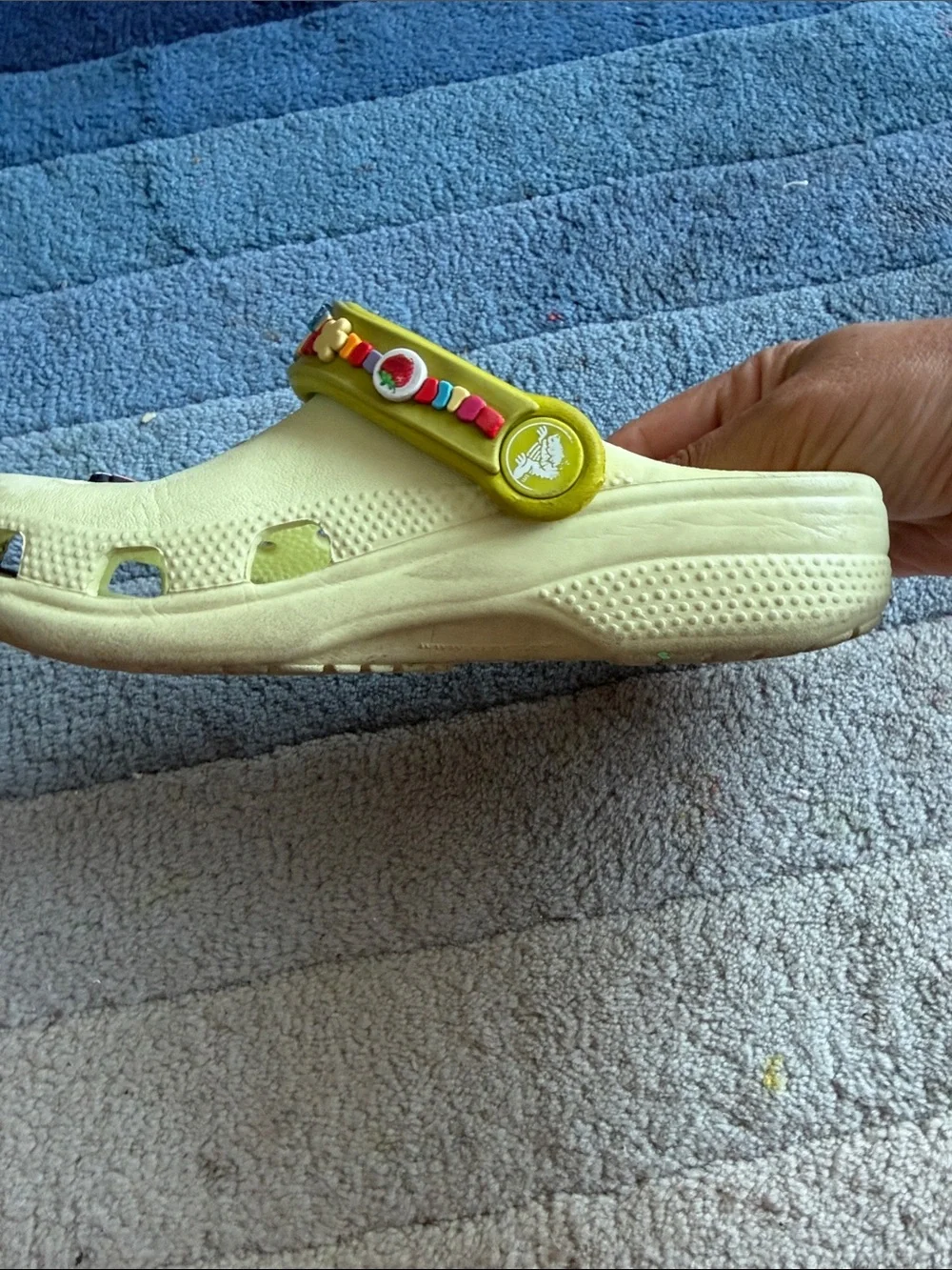 CROCS Kids Pale Yellow Clogs with Fun Charm Accents